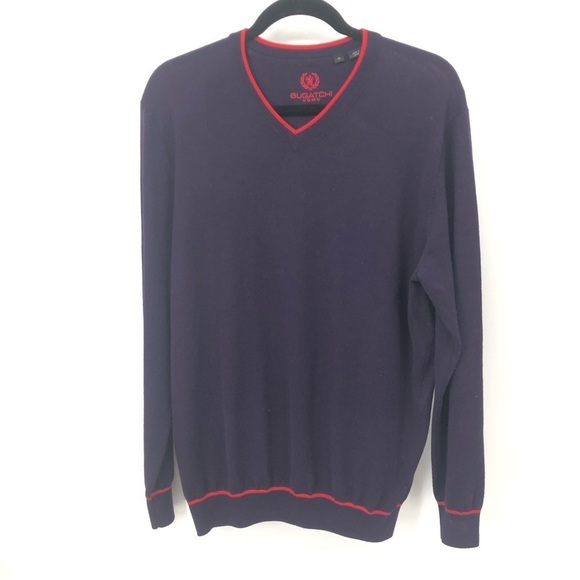 Bugatchi‎ Men’s purple and red v-neck sweater M - Picture 1 of 12